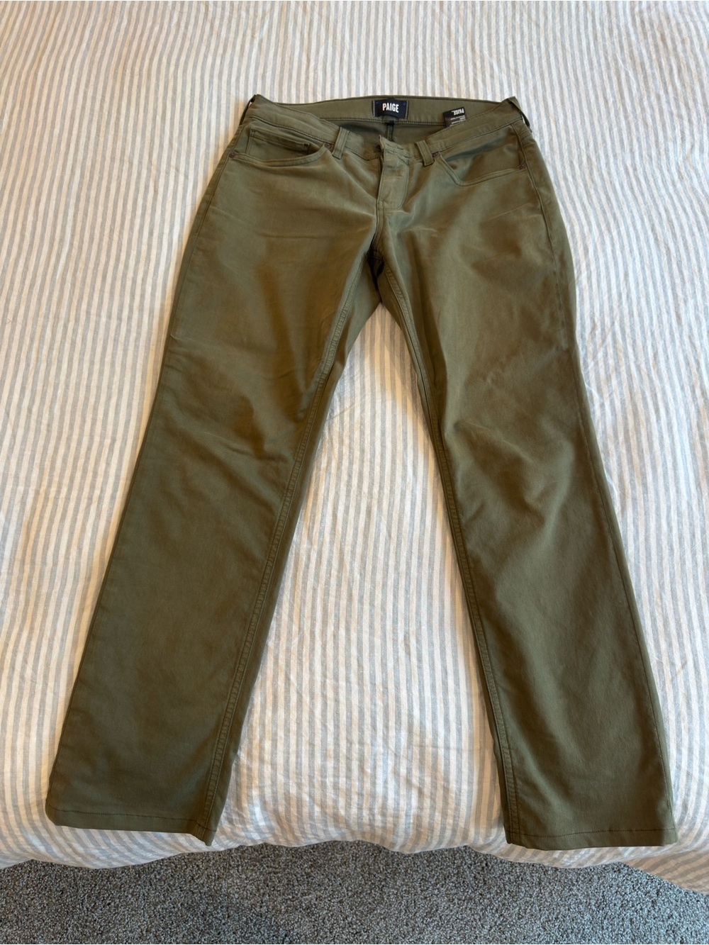 PAIGE Men’s Olive Slim Straight Jean